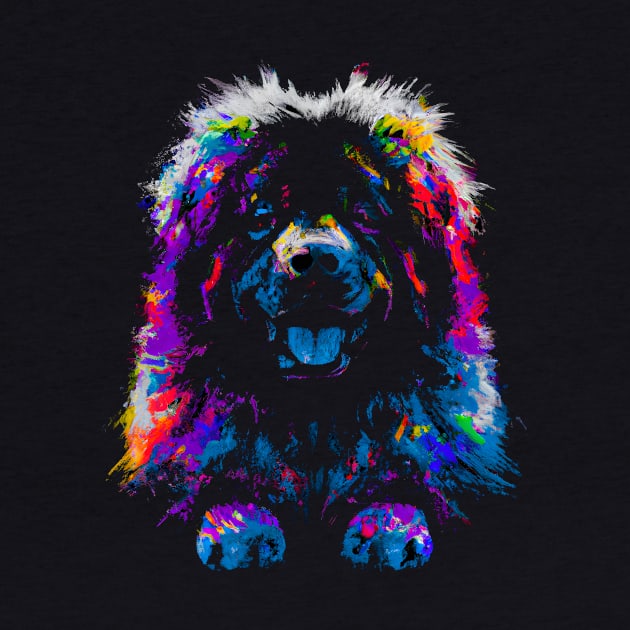 Floof Tibetan Mastiff Color Wash Artwork by Furrban